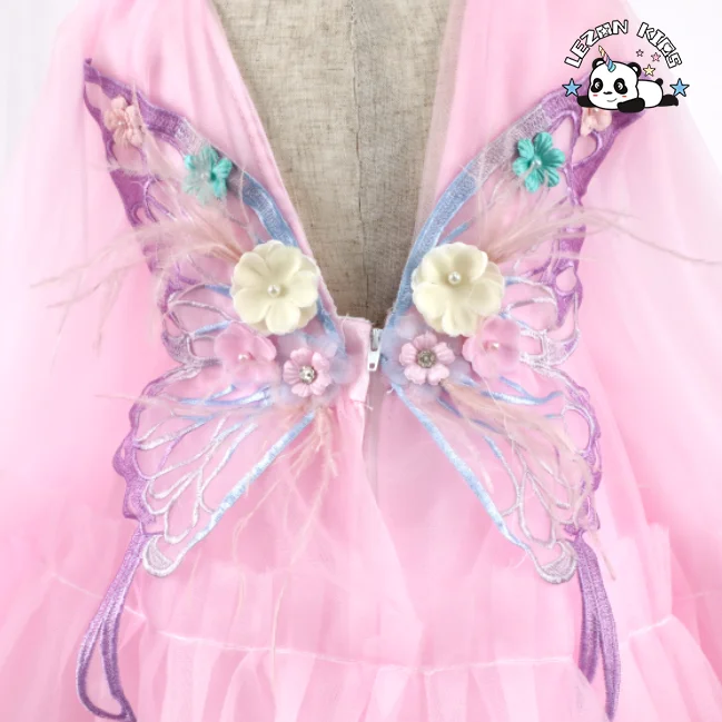 LEZONKIDS - Factory Direct Price Fancy Flower and Butterfly girls party dresses flower girls' dresses
